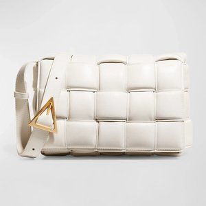 Bottega Veneta Padded Cassette Crossbody Quilted Bag Chalk Gold